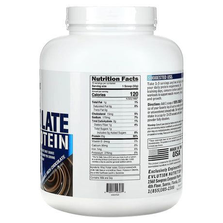 EVLution Nutrition, 100% Isolate Protein, Double Rich Chocolate, 5 lb (2.268 kg) - Supply Center USA