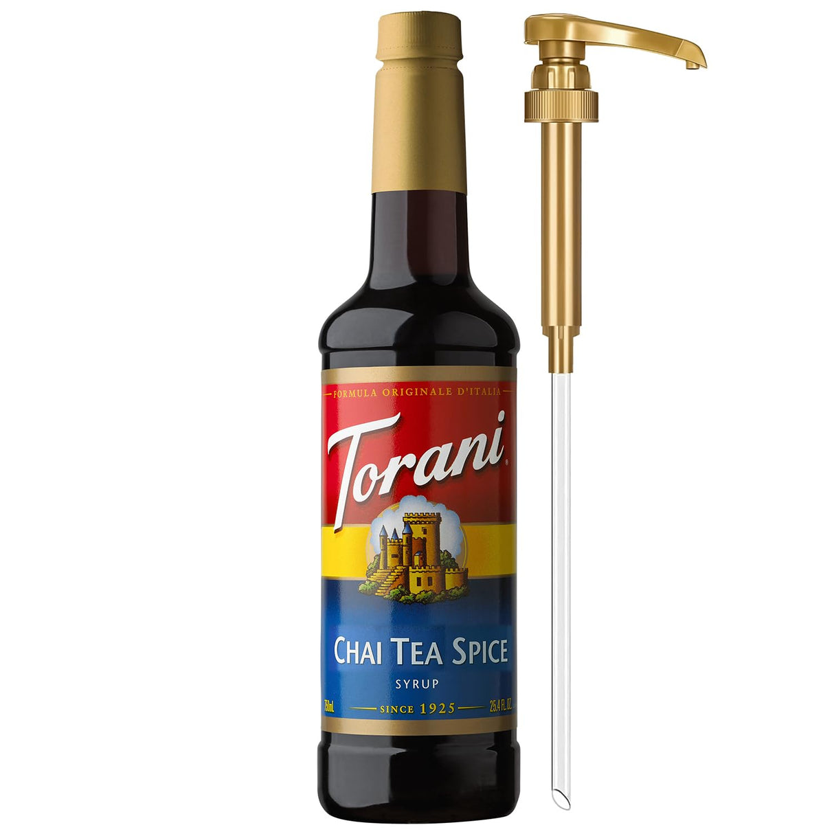 Torani Coffee Syrup, Vanilla Flavored Syrup for Drinks, Pump Included, 25.4 Fl Oz