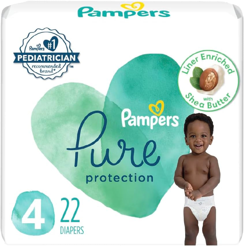 Pampers Pure Protection Diapers - Size 5, One Month Supply (132 Count), Hypoallergenic Premium Disposable Baby Diapers