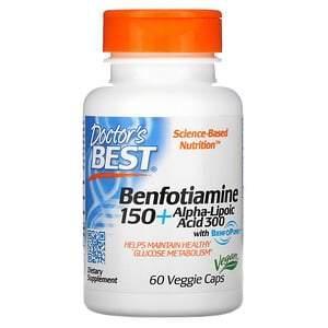 Doctor's Best, Benfotiamine 150 + Alpha-Lipoic Acid 300, 60 Veggie Caps - Supply Center USA