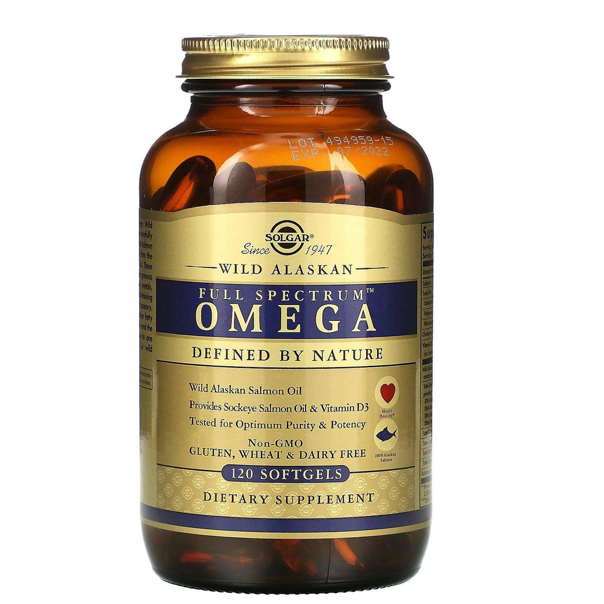 Solgar, Full Spectrum Omega, Wild Alaskan Salmon Oil, 120 Softgels - Supply Center USA