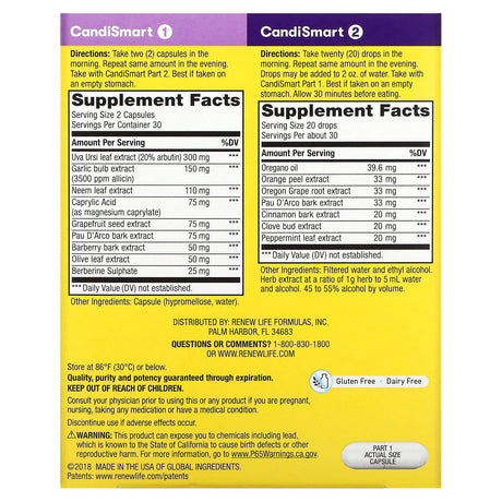 Renew Life, CandiSmart, 15-Day Yeast Cleansing Program, 2 Part Program - Supply Center USA