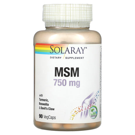 Solaray, MSM with Turmeric, Boswellia & Devil's Claw, 750 mg, 180 VegCaps - Supply Center USA