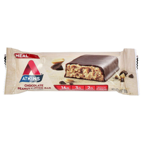 Atkins, Protein Meal Bar, Chocolate Peanut Butter , 5 Bars, 2.12 oz (60 g) Each - Supply Center USA