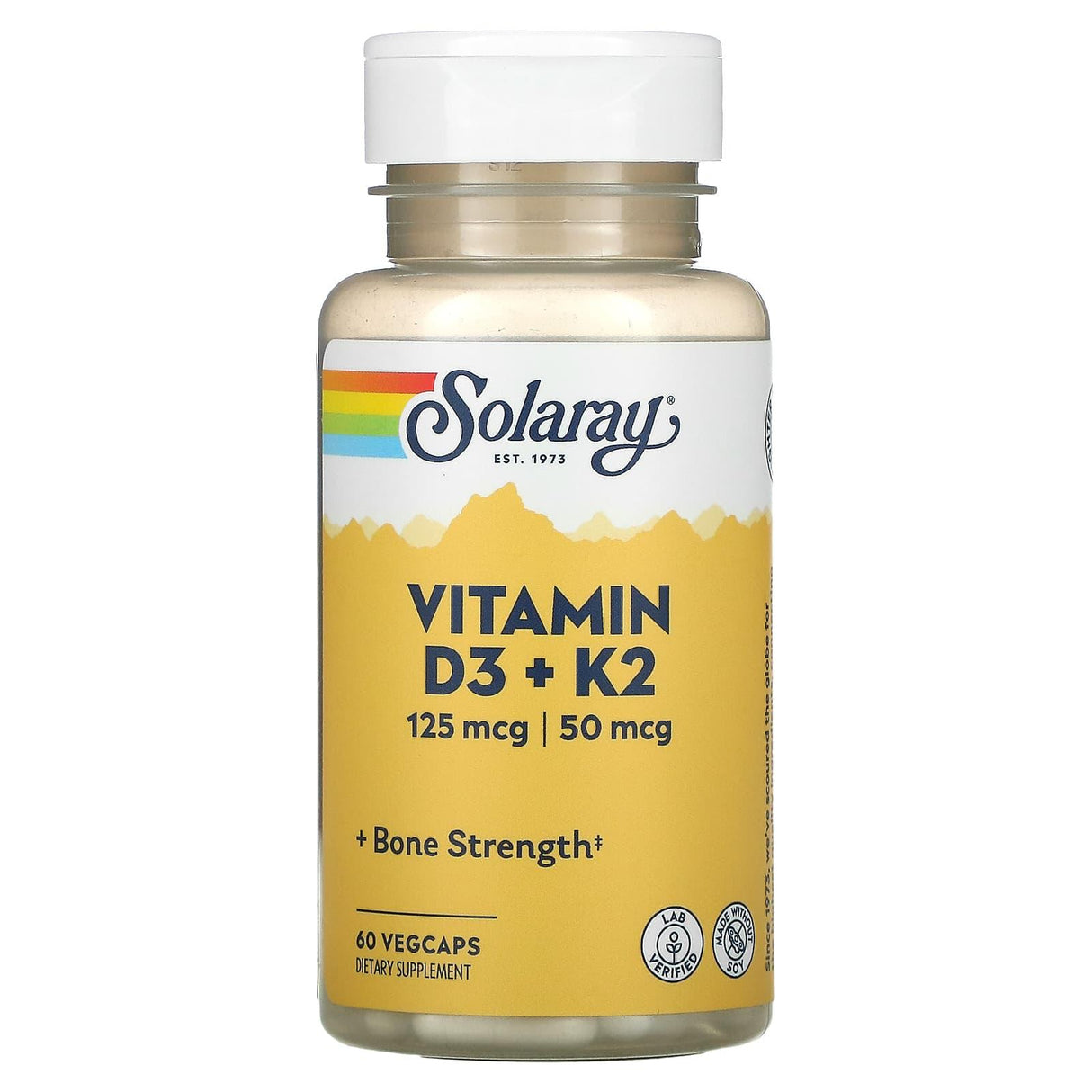 Solaray, Vitamin D3 + K2, 60 VegCaps - Supply Center USA