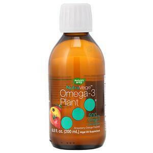 Ascenta, NutraVege, Omega-3 Plant, Strawberry Orange Flavored, 500 mg, 6.8 fl oz (200 ml) - Supply Center USA