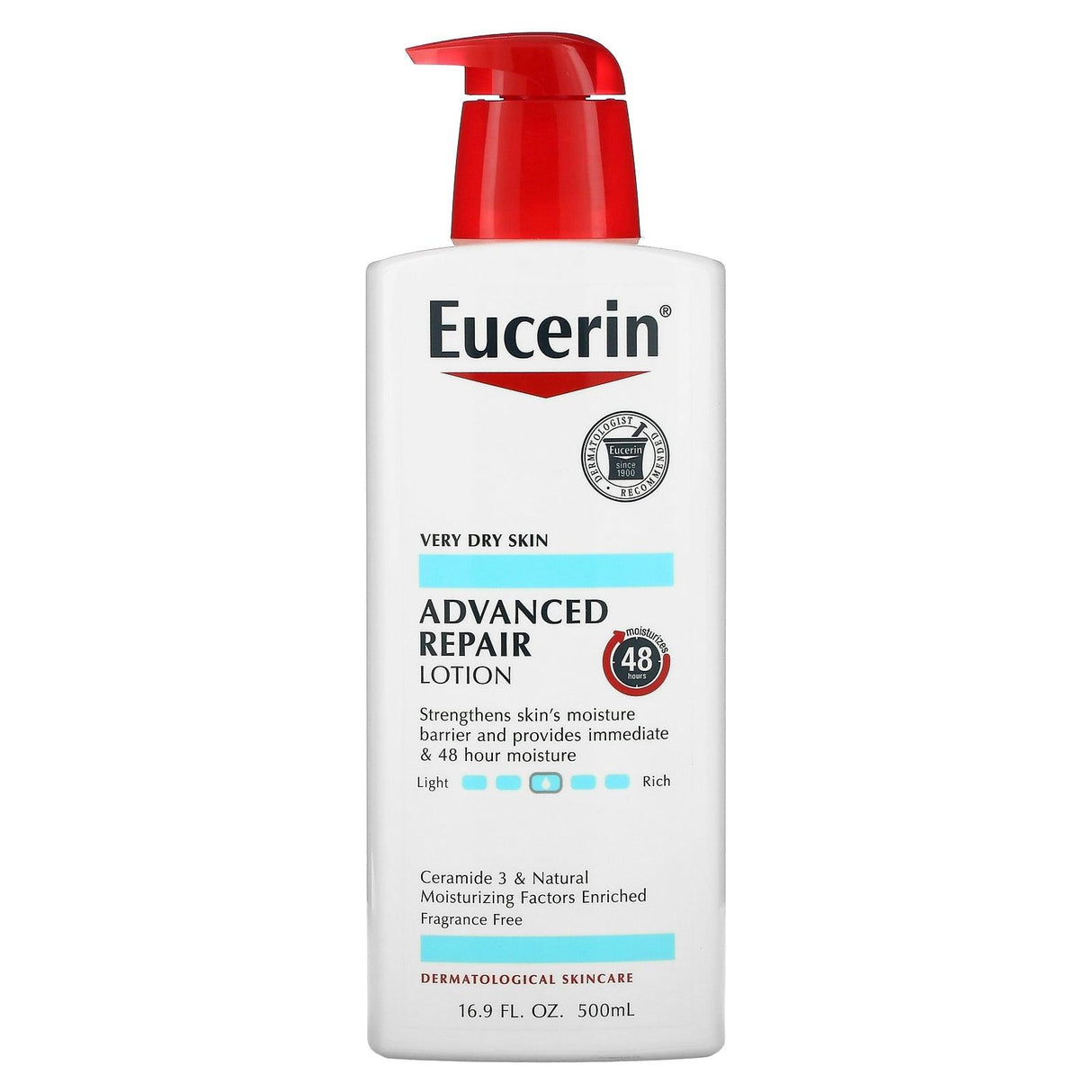 Eucerin, Advanced Repair Lotion, Fragrance Free, 16.9 fl oz (500 ml) - Supply Center USA