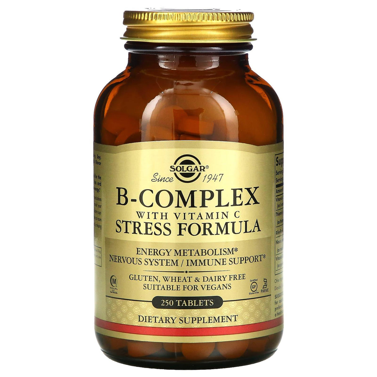 Solgar, B-Complex with Vitamin C Stress Formula, 250 Tablets - Supply Center USA