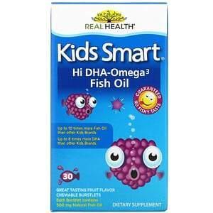 Bioglan, Kids Smart, Hi DHA-Omega 3 Fish Oil, Great Tasting Fruit Flavor, 30 Chewable Burstlets - Supply Center USA