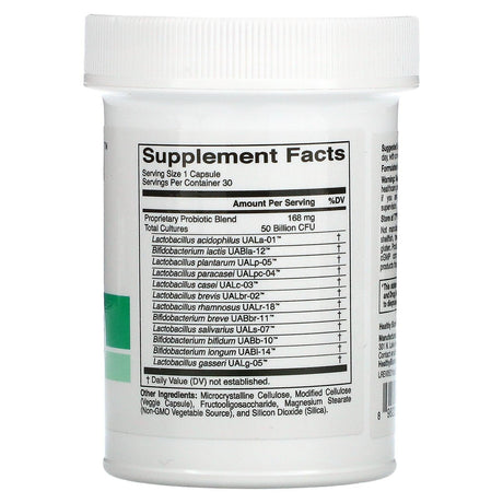 HealthyBiom, 50 Billion CFU Probiotics, 12 Active Strains, 30 Veggie Capsules - Supply Center USA