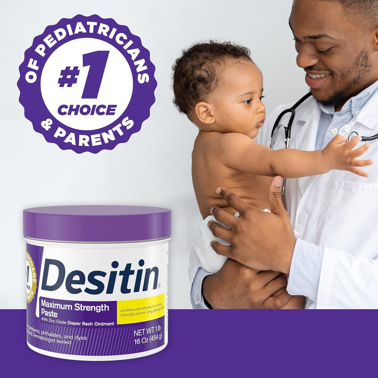 Desitin Maximum Strength Baby Diaper Rash Cream with 40% Zinc Oxide for Diaper Rash Relief & Prevention, 16 Oz (Packaging May Vary)