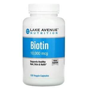 Lake Avenue Nutrition, Biotin, 10,000 mcg, 120 Veggie Capsules - Supply Center USA