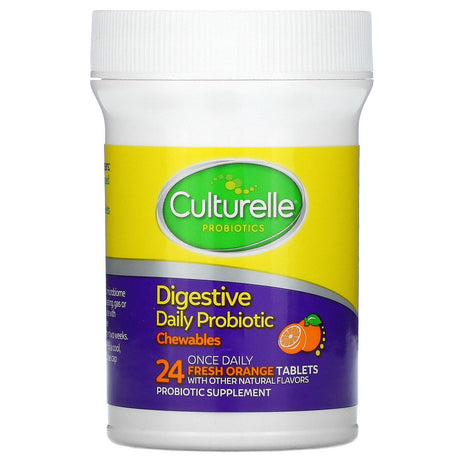 Culturelle, Digestive Daily Probiotic, Fresh Orange, 10 Billion CFUs, 24 Once Daily Tablets - Supply Center USA