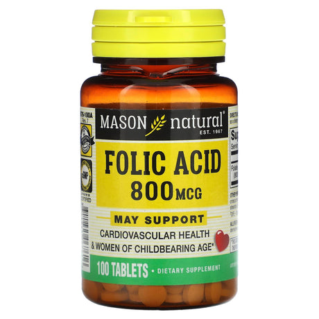 Mason Natural, Folic Acid, 400 mcg, 100 Tablets - Supply Center USA