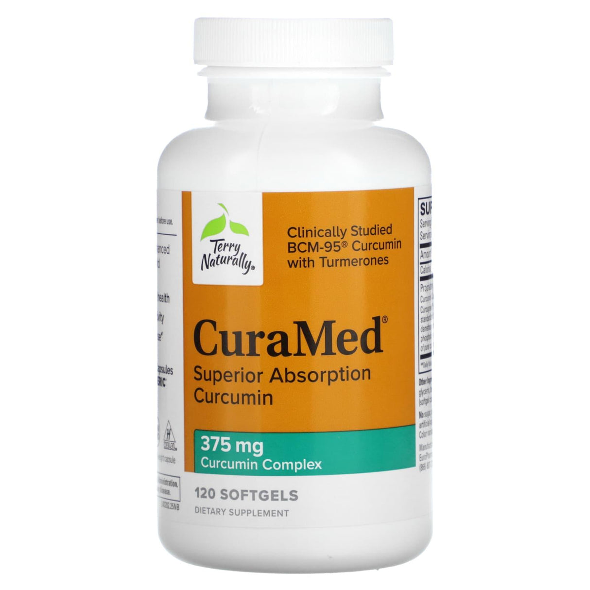 Terry Naturally, CuraMed, Superior Absorption Curcumin, 375 mg, 120 Softgels - Supply Center USA