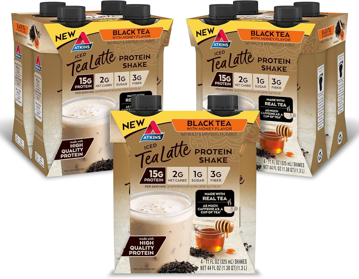 Atkins Mocha Latte Iced Coffee Protein Shake, 15G Protein, Low Glycemic, 4G Net Carb, 1G Sugar, Keto Friendly.
