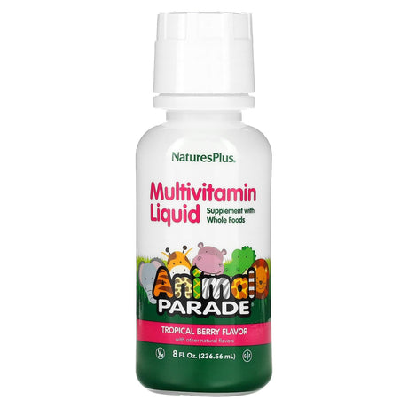 NaturesPlus, Animal Parade, Multivitamin Liquid, Tropical Berry, 30 fl oz (887.1 ml) - Supply Center USA