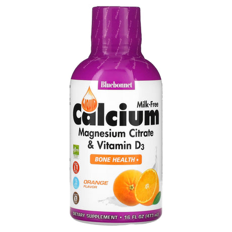 Bluebonnet Nutrition, Liquid Calcium Magnesium Citrate & Vitamin D3, Blueberry, 16 fl oz (473 ml) - Supply Center USA