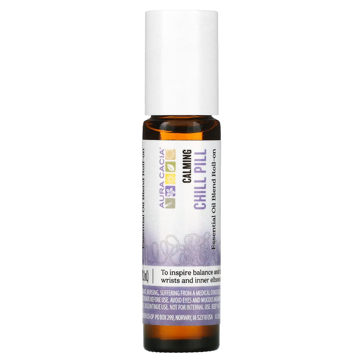 Aura Cacia, Essential Oil Blend, Relaxing Roll-On, Chill Pill, 0.31 fl oz (9.2 ml)