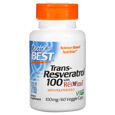 Doctor's Best, Trans-Resveratrol 200 with Resvinol, 200 mg, 60 Veggie Caps - Supply Center USA