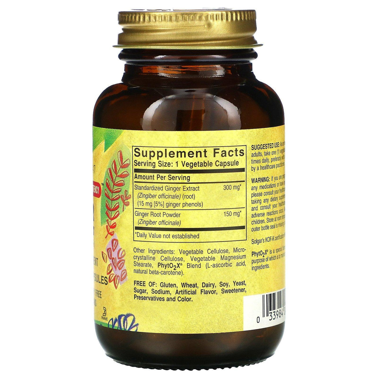 Solgar, Ginger Root Extract, 60 Vegetable Capsules - Supply Center USA