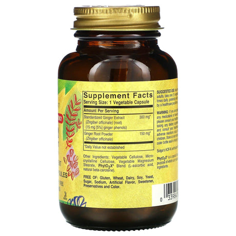 Solgar, Ginger Root Extract, 60 Vegetable Capsules - Supply Center USA