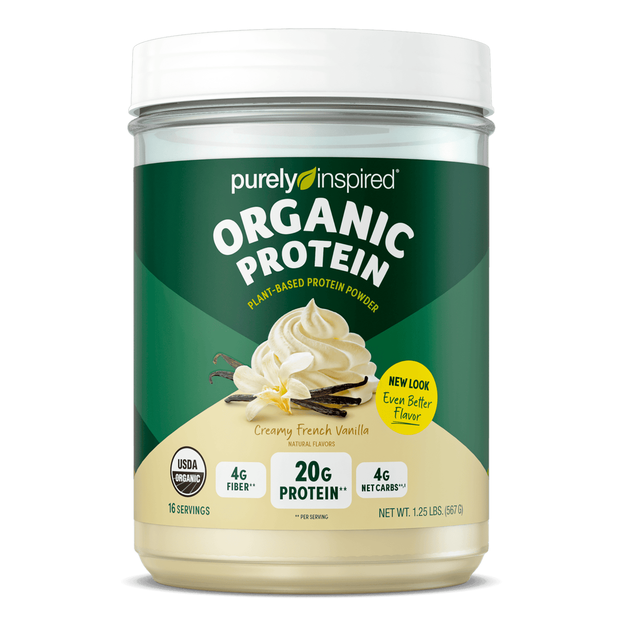 Purely Inspired, Organic Protein, Plant-Based Nutrition Shake, French Vanilla, 1.35 lbs (612 g) - Supply Center USA