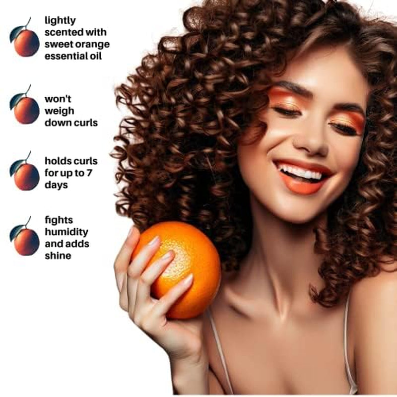 Ecoslay Orange Marmalade Curl Definer Gel - Long-Lasting Hold for Wavy, Curly, Coily, and Kinky Hair - Curl Styling Gel for Women