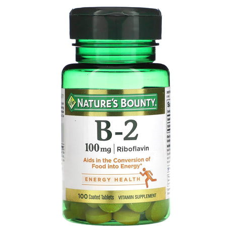 Nature's Bounty, Vitamin B-2, 100 mg, 100 Coated Tablets - Supply Center USA