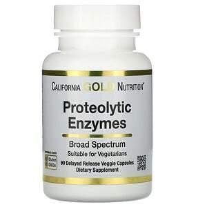 California Gold Nutrition, Proteolytic Enzymes, Broad Spectrum, 90 Delayed Release Veggie Capsules - Supply Center USA