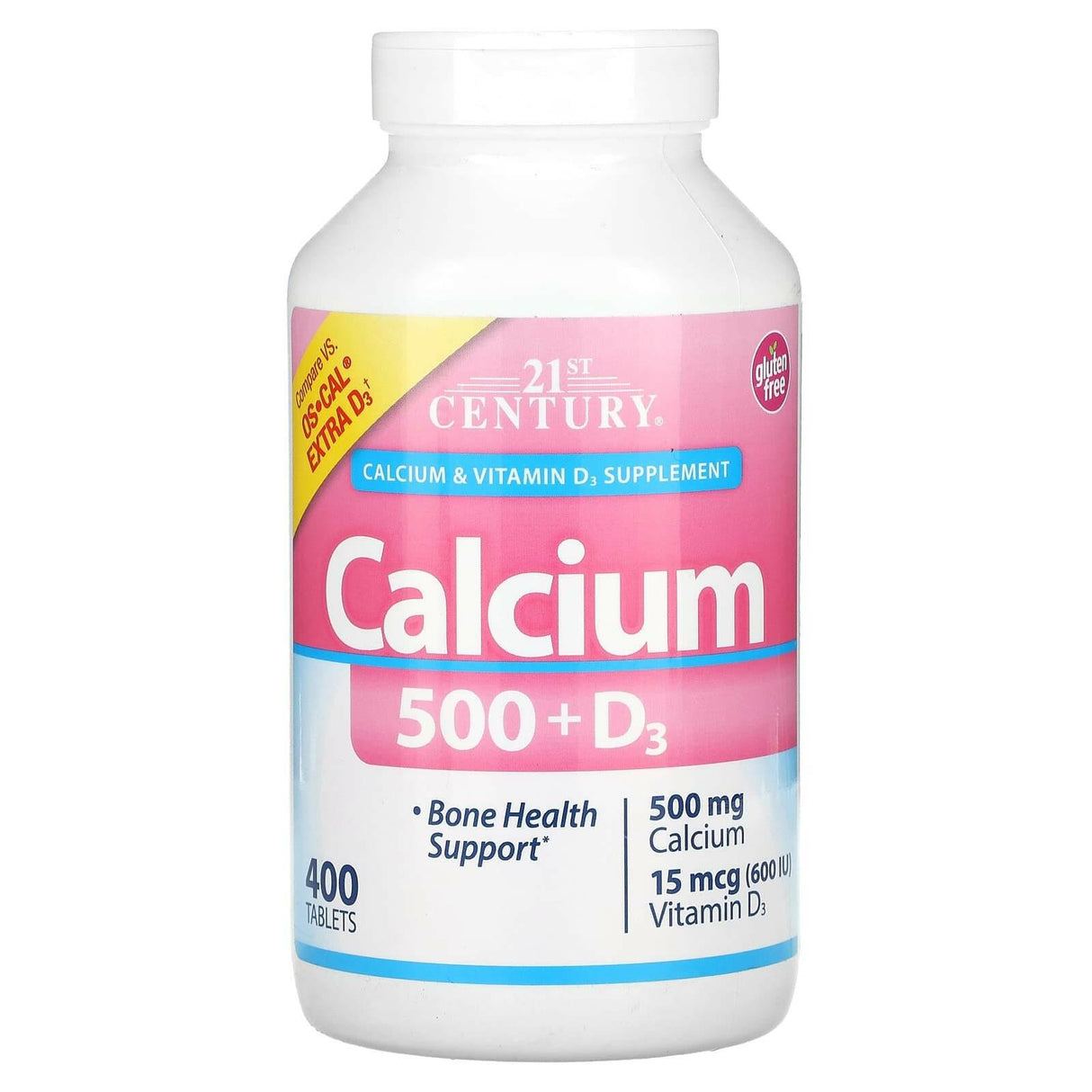 21st Century, Calcium 500 + D3, 400 Tablets - Supply Center USA