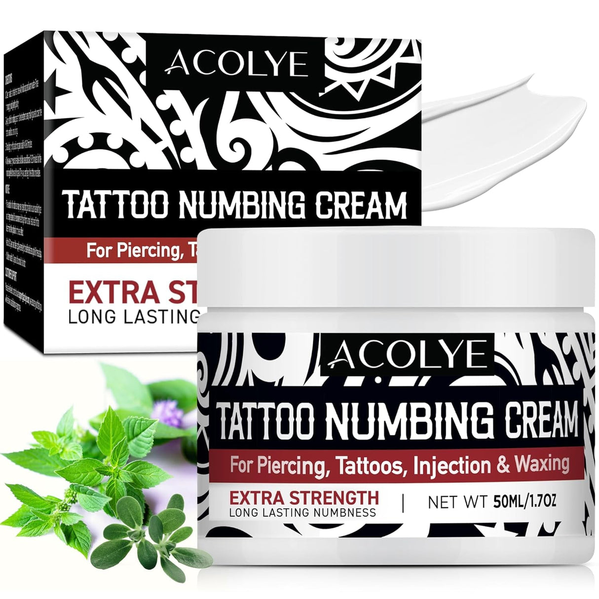 Tattoo Numbing Cream Extra Strength - 6 Hours Maximum Strength Tattoo Numbing Cream - Numbing Cream for Tattoos (50Ml/1.7Oz)