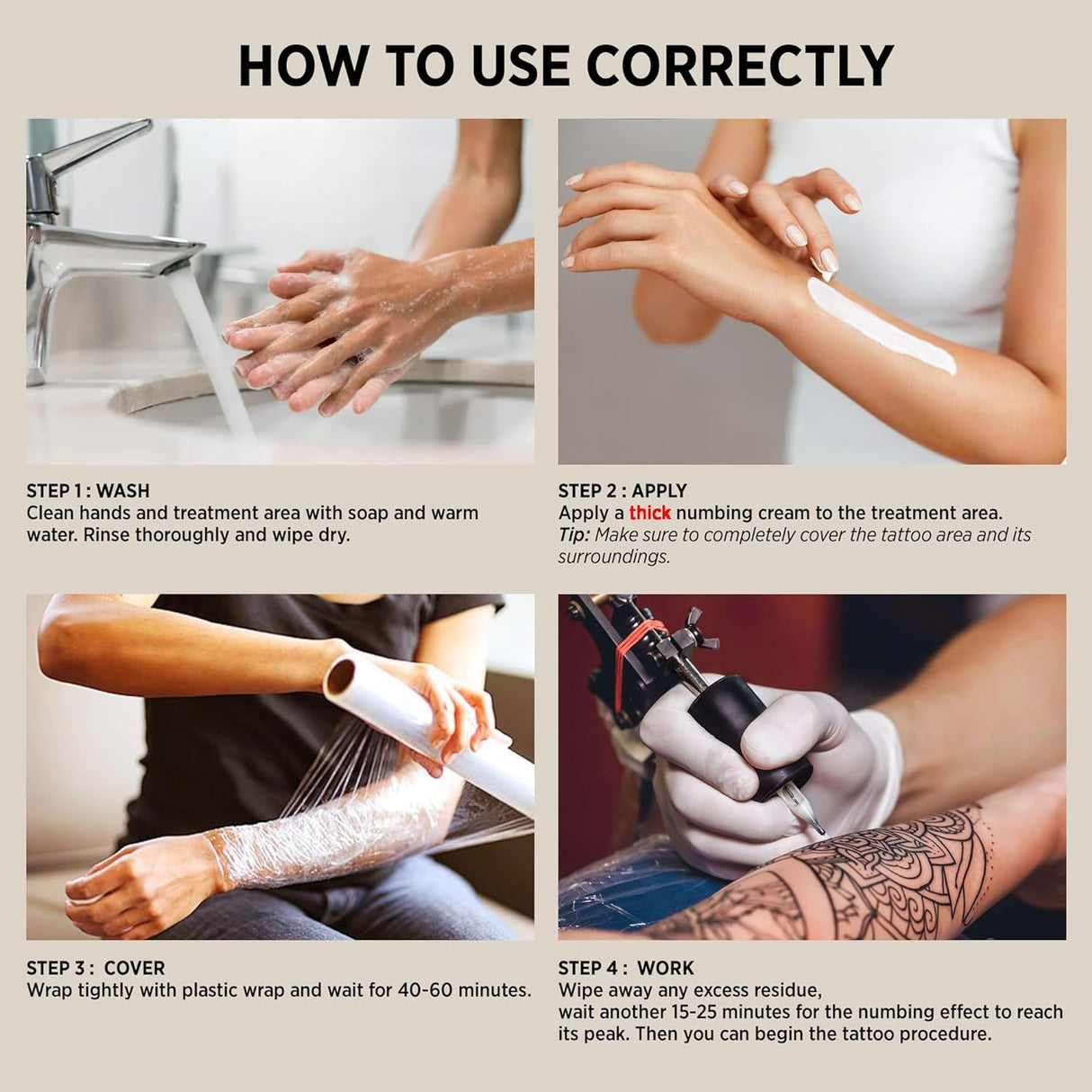 Tattoo Numbing Cream Extra Strength - 6 Hours Maximum Strength Tattoo Numbing Cream - Numbing Cream for Tattoos (50Ml/1.7Oz)