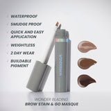 Wonderskin Eyebrow Tint - Wonder Blading Brow Stain & Go Masque, Long Lasting Brow Tint, Transfer Proof and Smudge Proof Eyebrow Stain (Brunette)