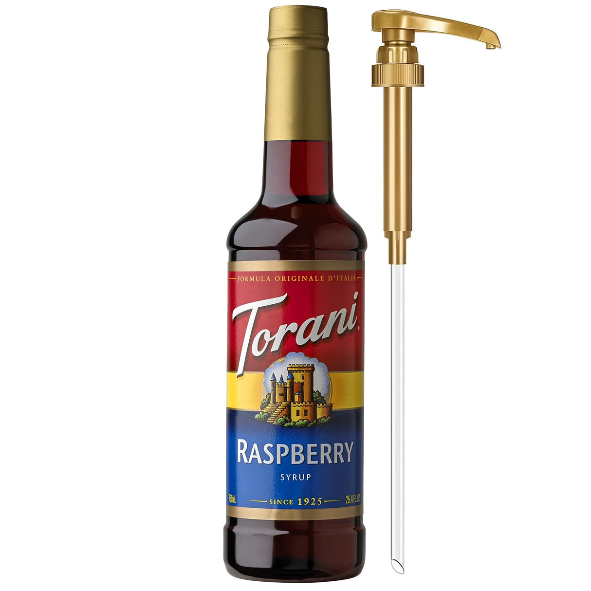 Torani Coffee Syrup, Vanilla Flavored Syrup for Drinks, Pump Included, 25.4 Fl Oz