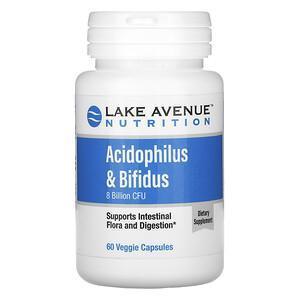 Lake Avenue Nutrition, Acidophilus & Bifidus, Probiotic Blend, 8 Billion CFU, 60 Veggie Capsules - Supply Center USA