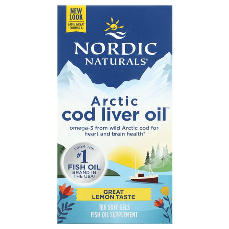 Nordic Naturals, Arctic Cod Liver Oil, Lemon, 250 mg, 90 Soft Gels - Supply Center USA