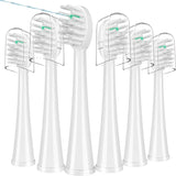Replacement Brush Heads for Waterpik Sonic-Fusion 2.0 Flossing Toothbrush (SF-03/SF-04) and Sonic-Fusion Flossing Toothbrush (SF-01/SF-02),6 Count White with Covers