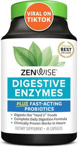 Zenwise Health Digestive Enzymes for Gut Health - Probiotic Multi Enzymes with Prebiotics and Probiotics for Women and Men for Digestive Health and Bloating Relief, Daily Enzymes for Digestion -180 CT