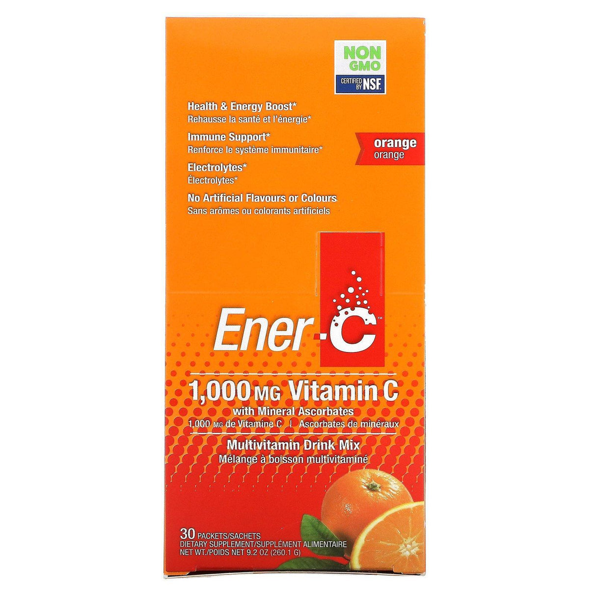 Ener-C, Vitamin C, Multivitamin Drink Mix, Orange, 1,000 mg, 30 Packets, 0.3 oz (8.67 g) Each - Supply Center USA