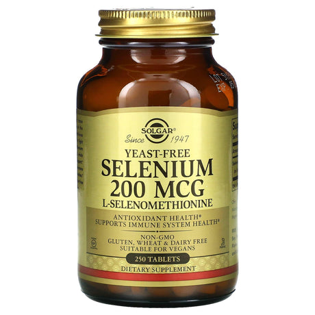 Solgar, Selenium, Yeast-Free, 200 mcg, 250 Tablets - Supply Center USA