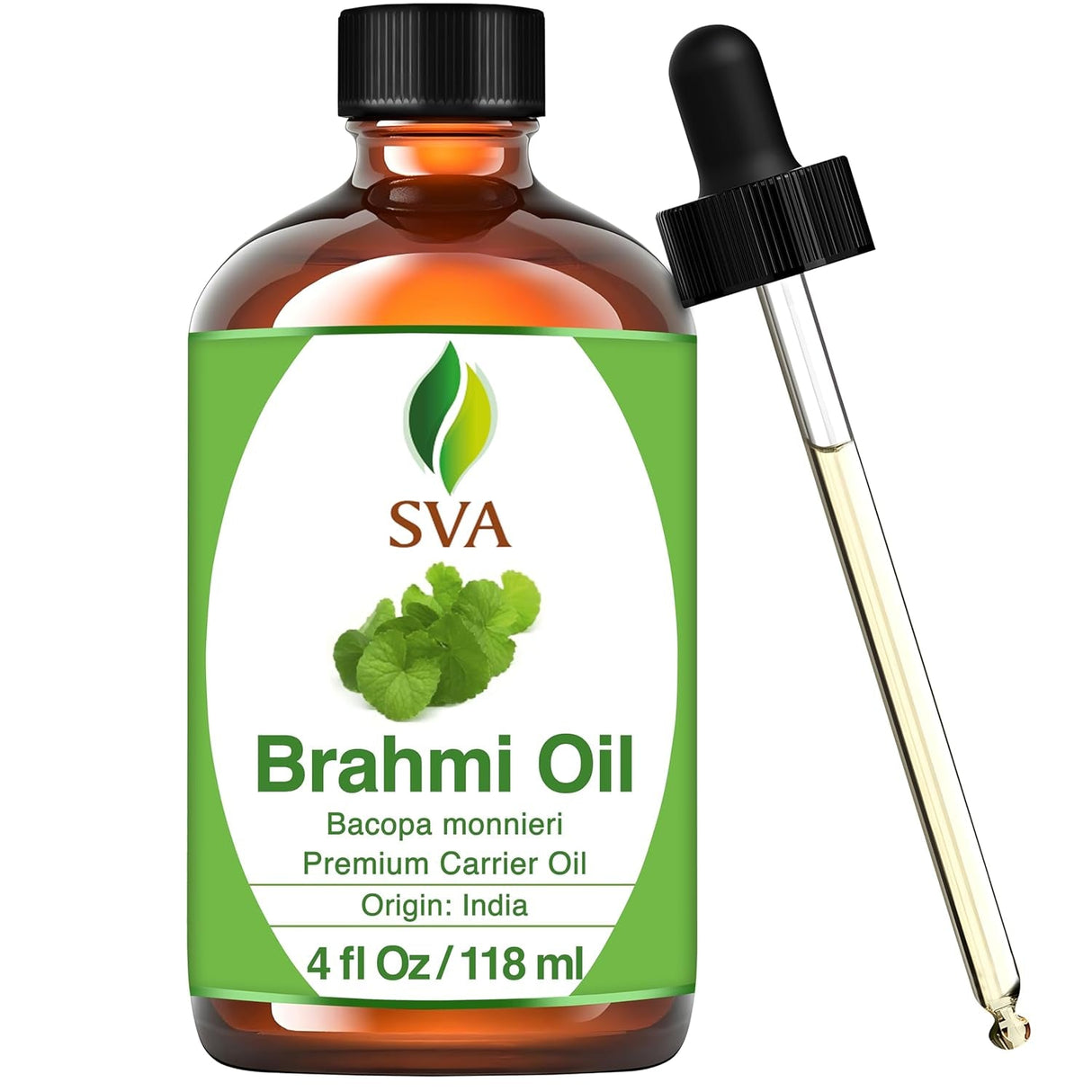 SVA Bhringraj Premium Carrier Oil 4Oz (118Ml) with Dropper for Hair Oiling, Scalp Massage & Skin Care