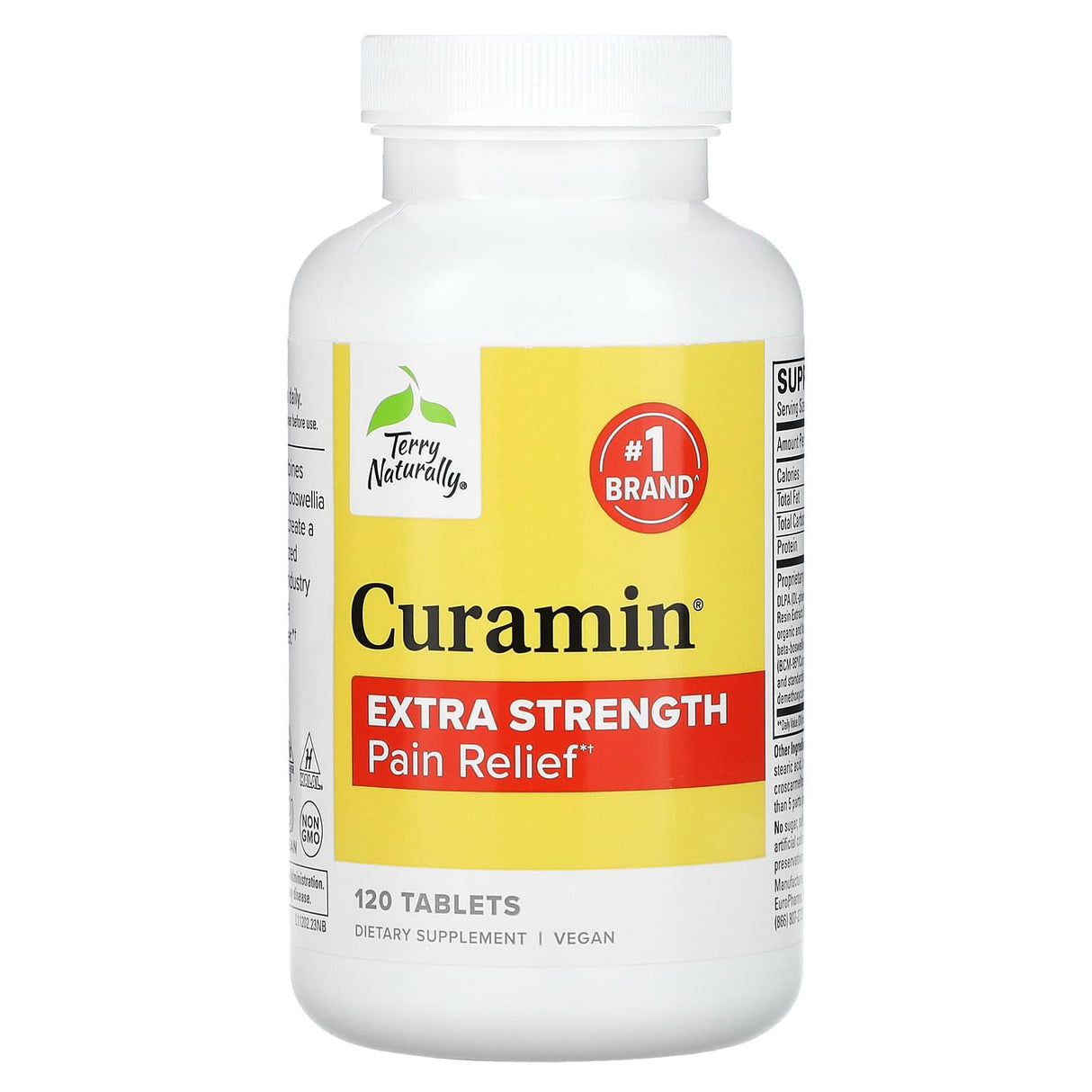 Terry Naturally, Curamin, Pain Relief, Extra Strength , 120 Tablets - Supply Center USA