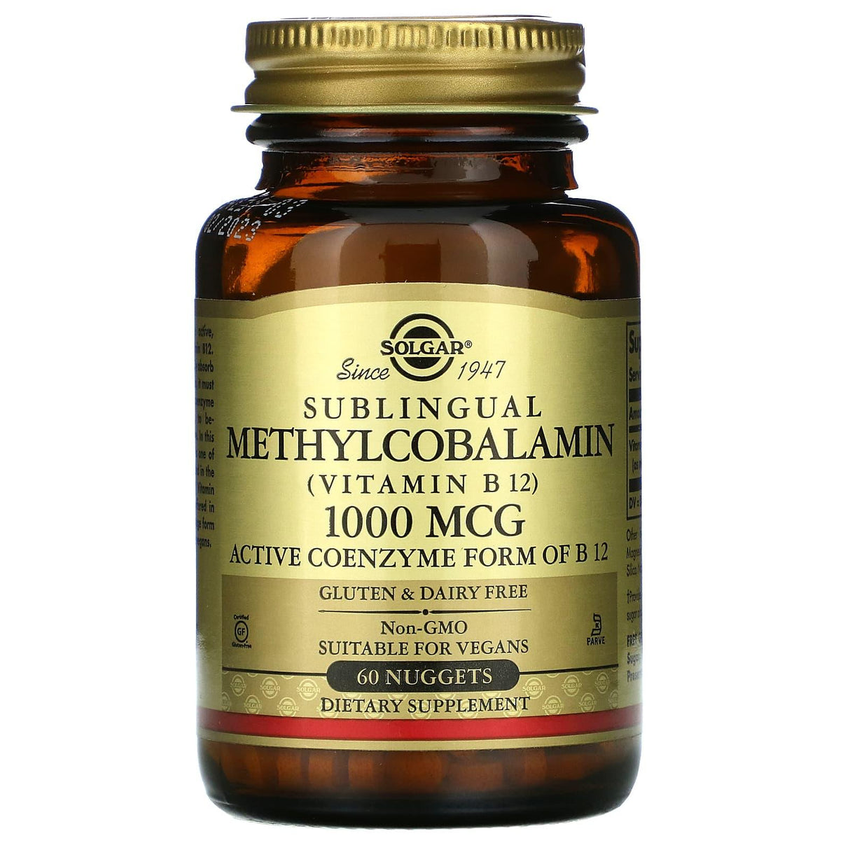 Solgar, Sublingual Methylcobalamin (Vitamin B12), 5,000 mcg, 30 Nuggets - Supply Center USA