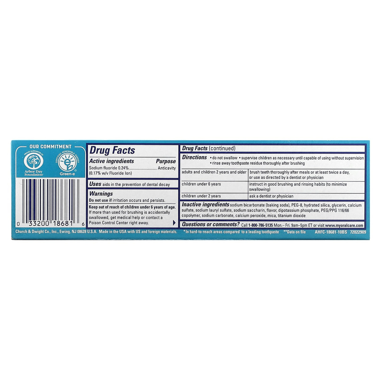 Arm & Hammer, Truly Radiant, Enamel Defense Toothpaste, Crisp Mint, 4.3 oz (121 g)