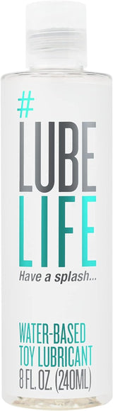 Lube Life Water-Based Toy Lubricant, Toy-Safe Lube for Men, Women and Couples, Non-Staining, 8 Fl Oz