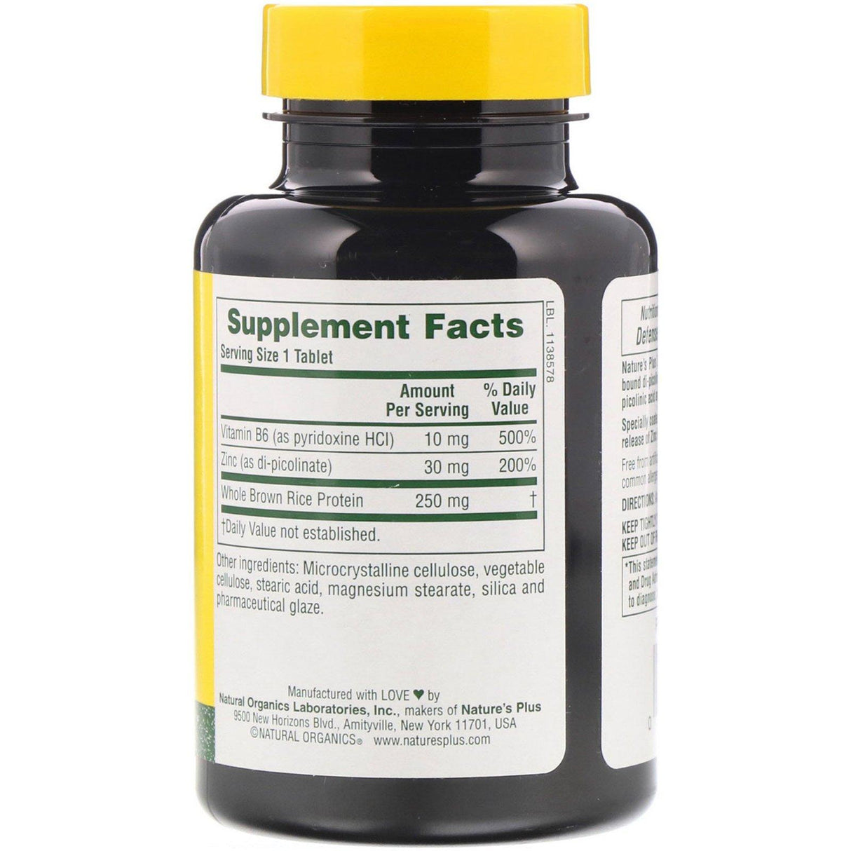 Nature's Plus, Zinc Picolinate w/B-6, 120 Tablets - Supply Center USA