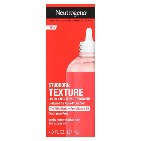 Neutrogena, Stubborn Texture, Liquid Exfoliating Treatment, Fragrance Free, 4.3 fl oz (127 ml) - Supply Center USA