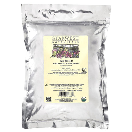 Starwest Botanicals, Organic Bladderwrack Powder, 1 lb (453.6 g) - Supply Center USA