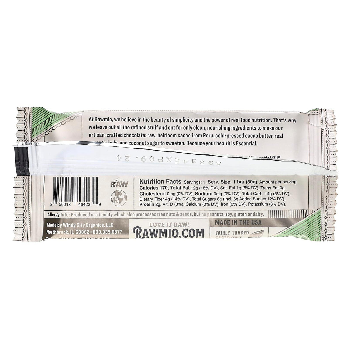 Rawmio, Essential Bar, Organic Raw Chocolate, 100% Cacao, Unsweetened, 1.1 oz (30 g) - Supply Center USA